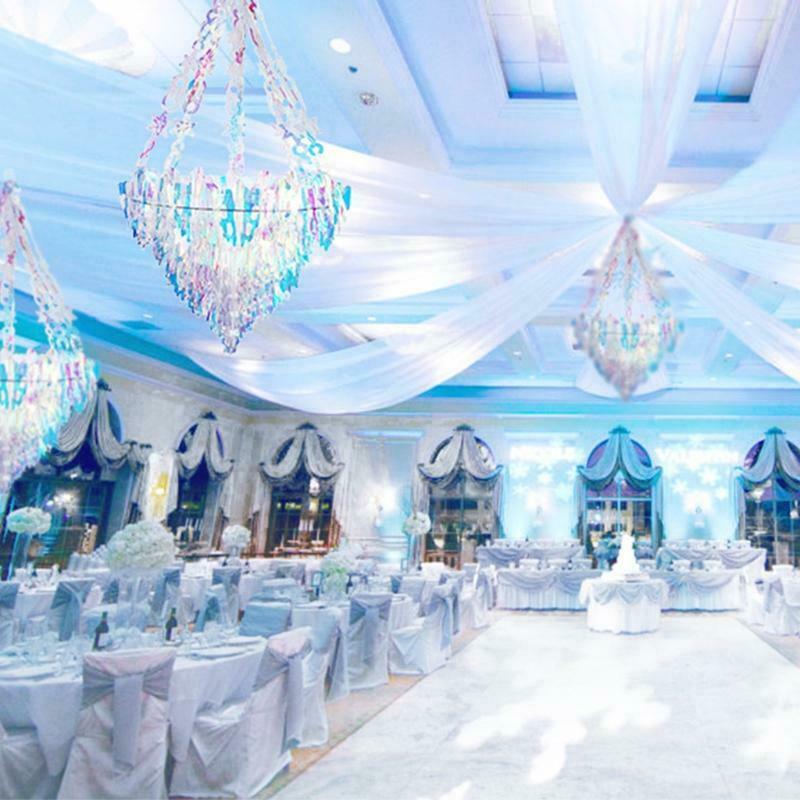 Iridescent Party Hanging Chandelier Shaped Ceiling Ornaments for Bridal Shower