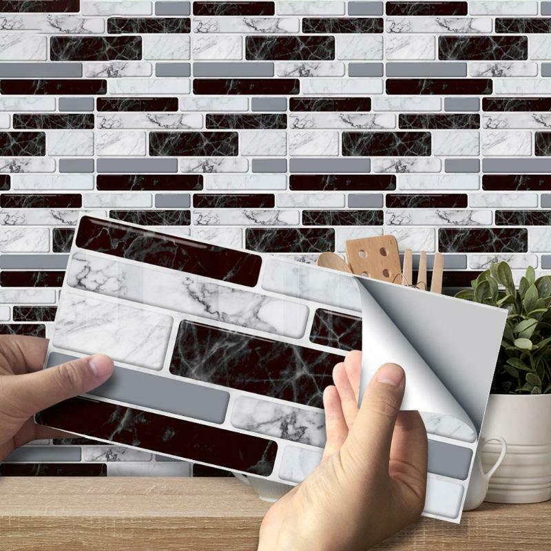 27pcs Waterproof Imitation Brick Tile Stickers DIY Kitchen Floor Home Decoration