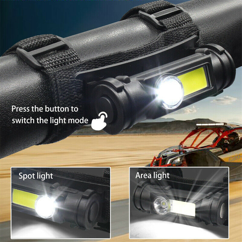 Universal Waterproof Roll Bar LED Light Magnetic Base USB For UTV ATV Polaris