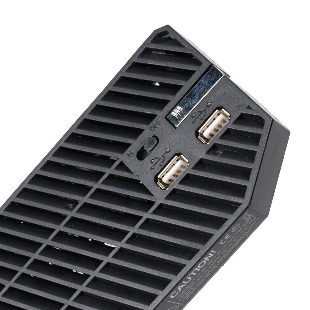 Triple Cooling Fan with Dual External USB Ports for Xbox One Stand Black Pro