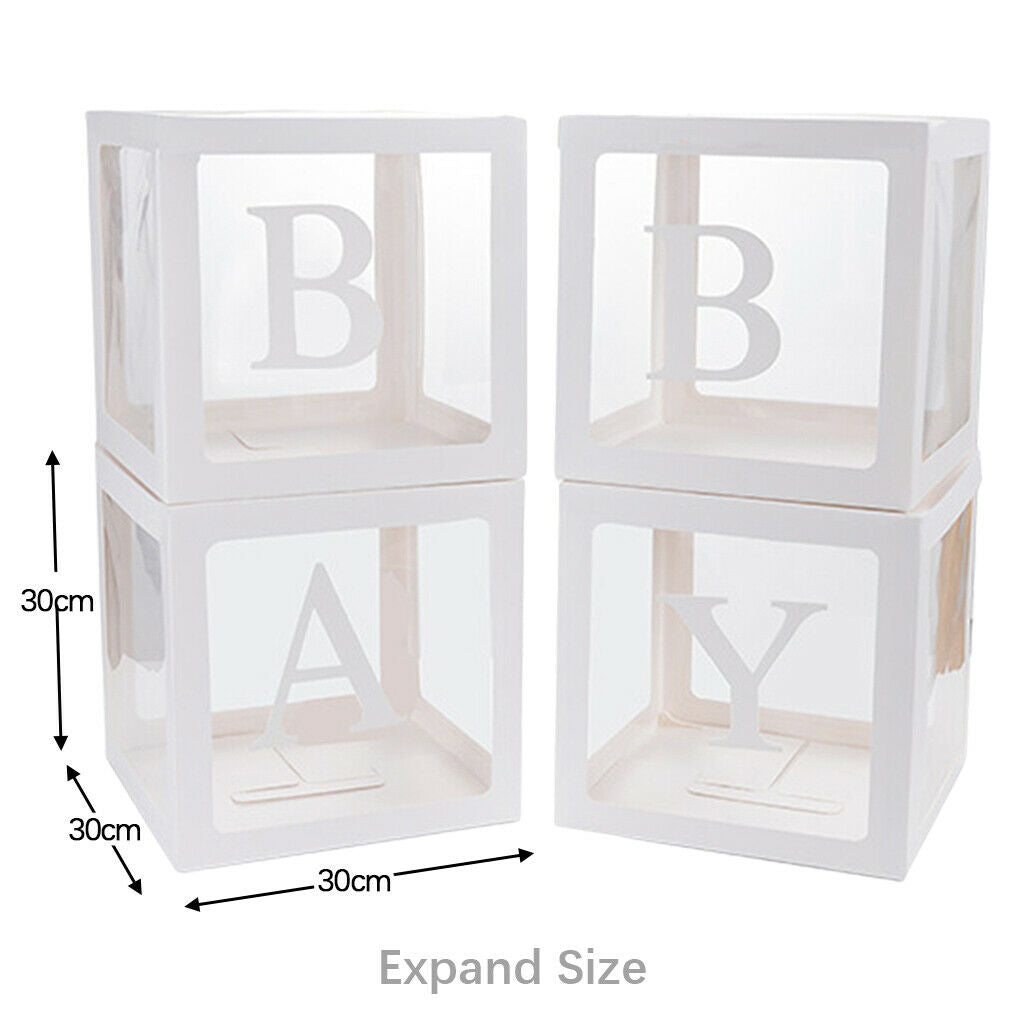 Latex Ballons Box Decor Blocks Wedding Party Decoration, for First White