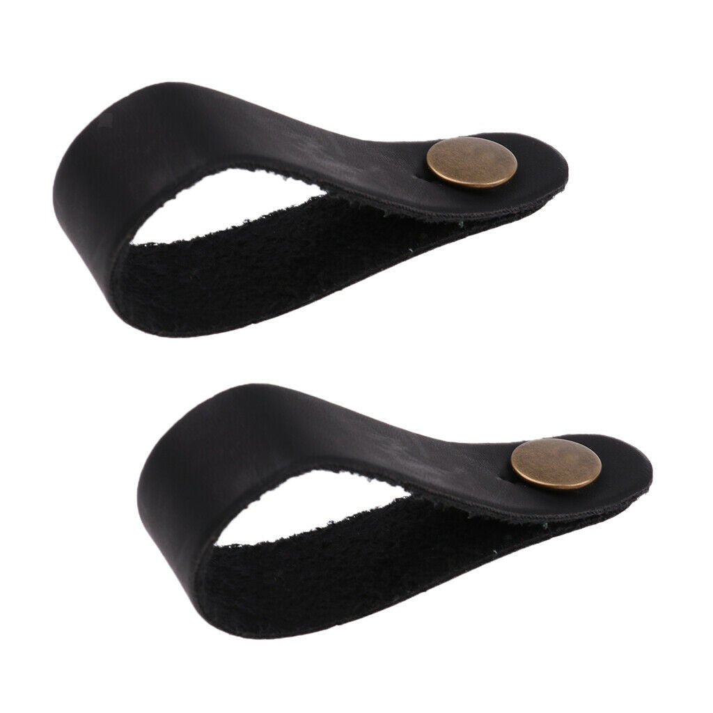 2x Guitar Headstock Straps Button Hook for Acoustic Folk Guitar Parts Black