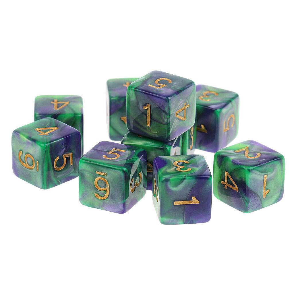 Set Of 20 Dice D6 Acrylic Six-side Dice Family Set For TRPG Table Cup D&D Games