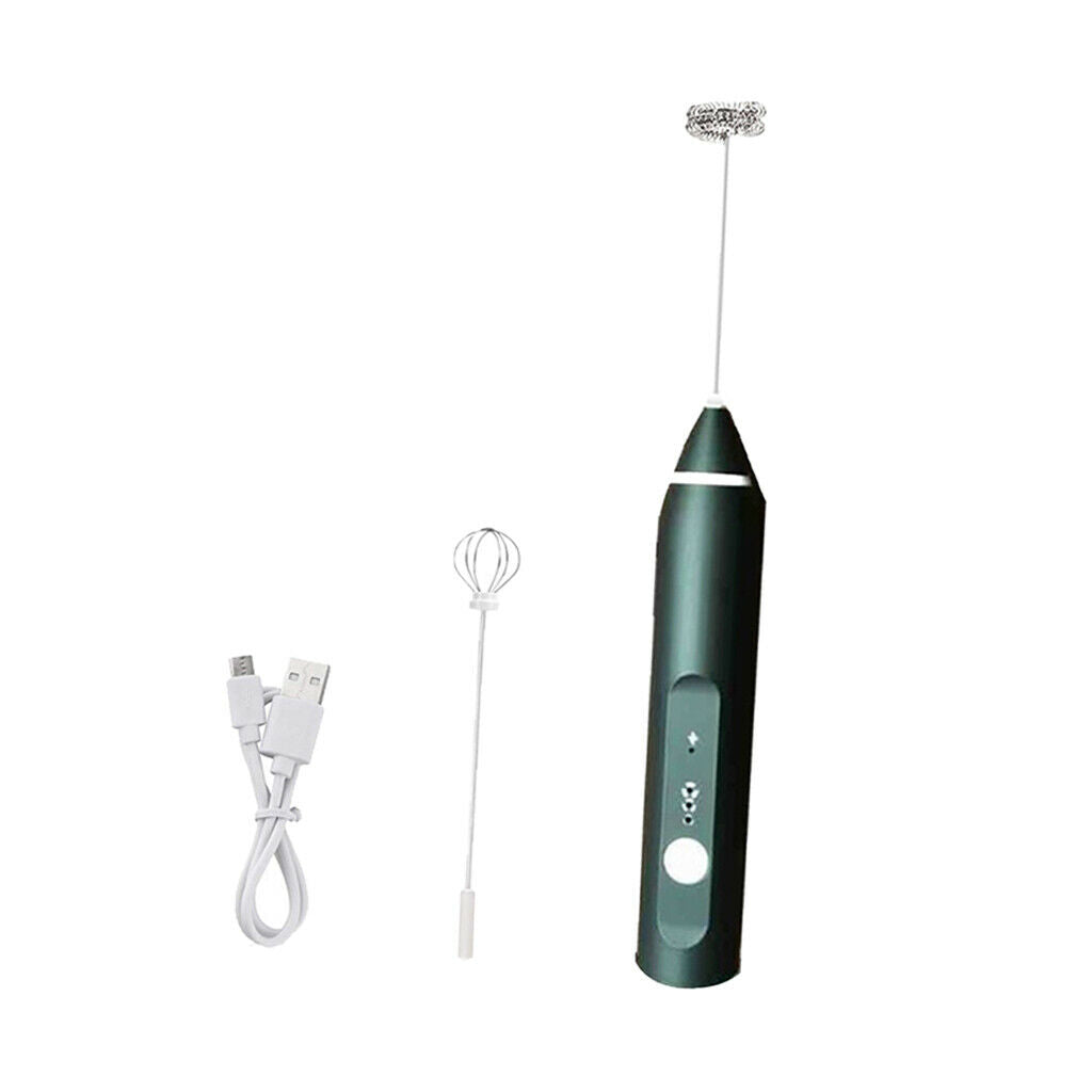 Electric Milk Frother Foamer Whisk Mixer Stirrer Coffee Eggbeater Black