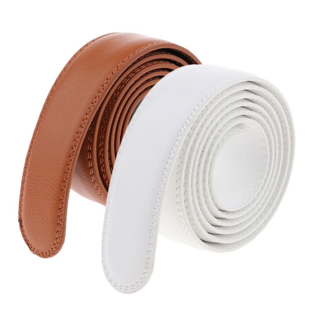 2Pcs Interchangeable Belt Leather Belt Leather Belt for Automatic Belt Buckle,