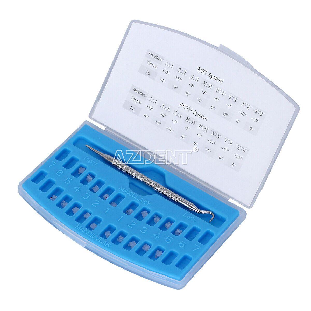 3 X Dental Orthodontic Ceramic Clear Self Ligating Brackets MBT 022 Hooks 345 AZ
