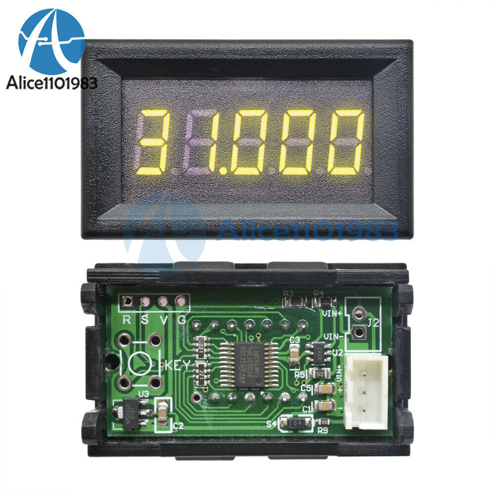 Yellow 0.36"  LED 5 Digit DC 0-33.000V Digital Voltmeter Voltage Meter Car Panel