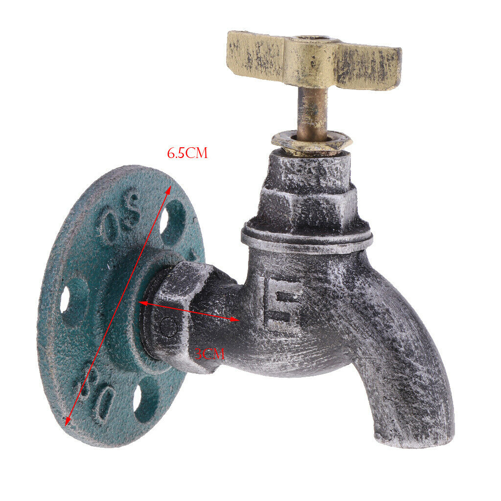 Set of 2 Rustic Spigot Handle Knob Hook Wall Hook f/ Laundry Living Room