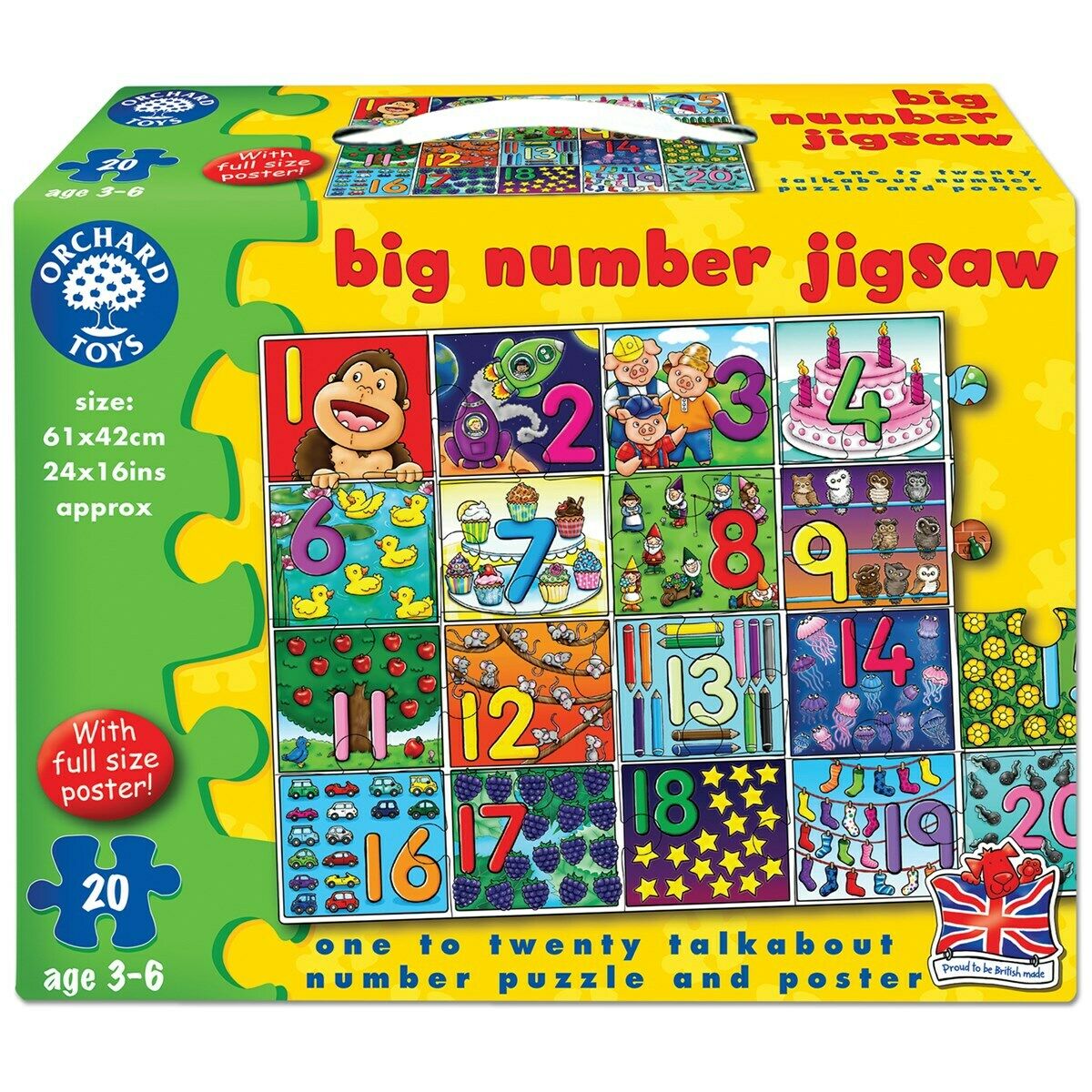 Orchard Toys 237 Big Number 1-20 Number Jigsaw Puzzle Toddler Children 3 years+