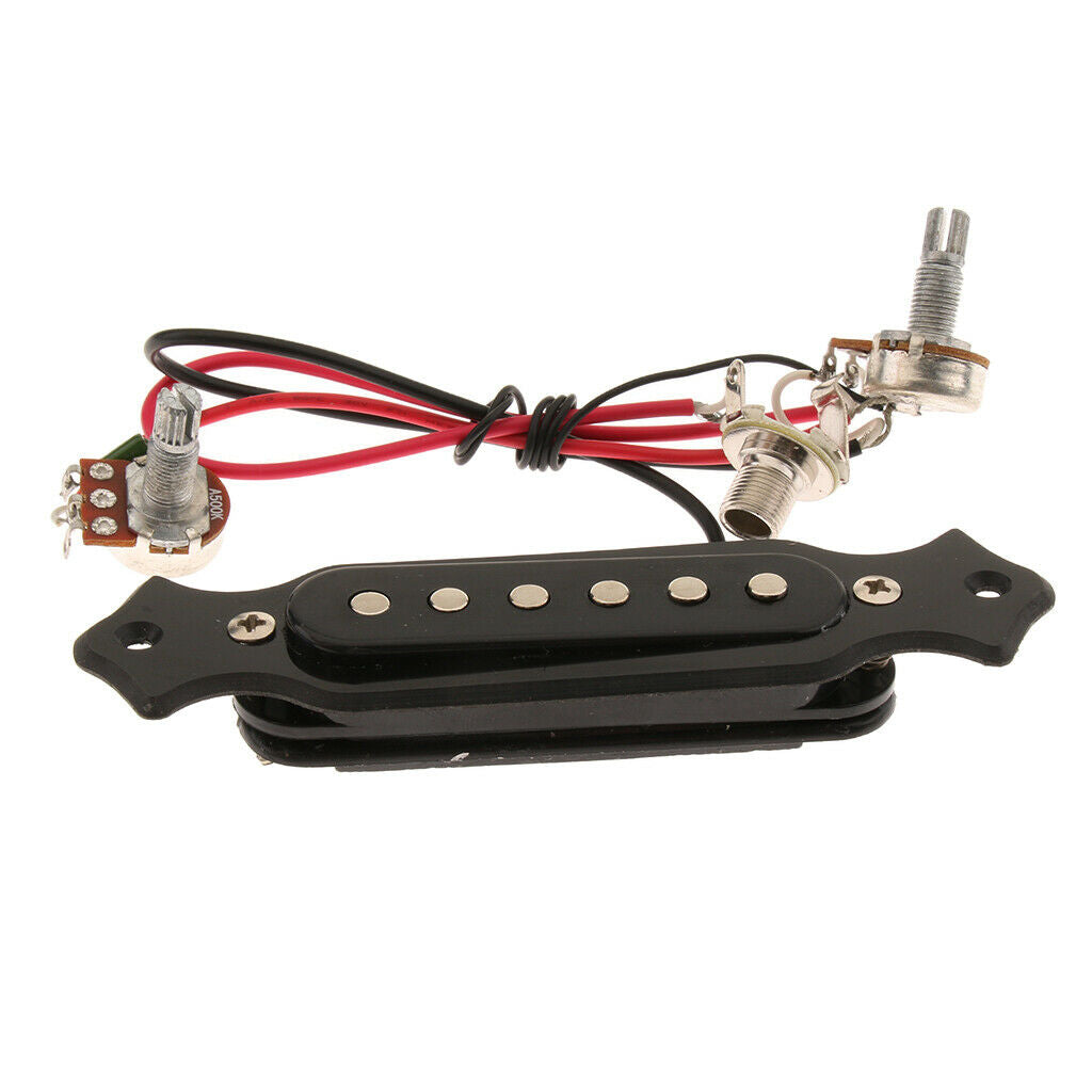 6 String Single String Pre-Wired Guitar Pickup with Volume Tone Knob