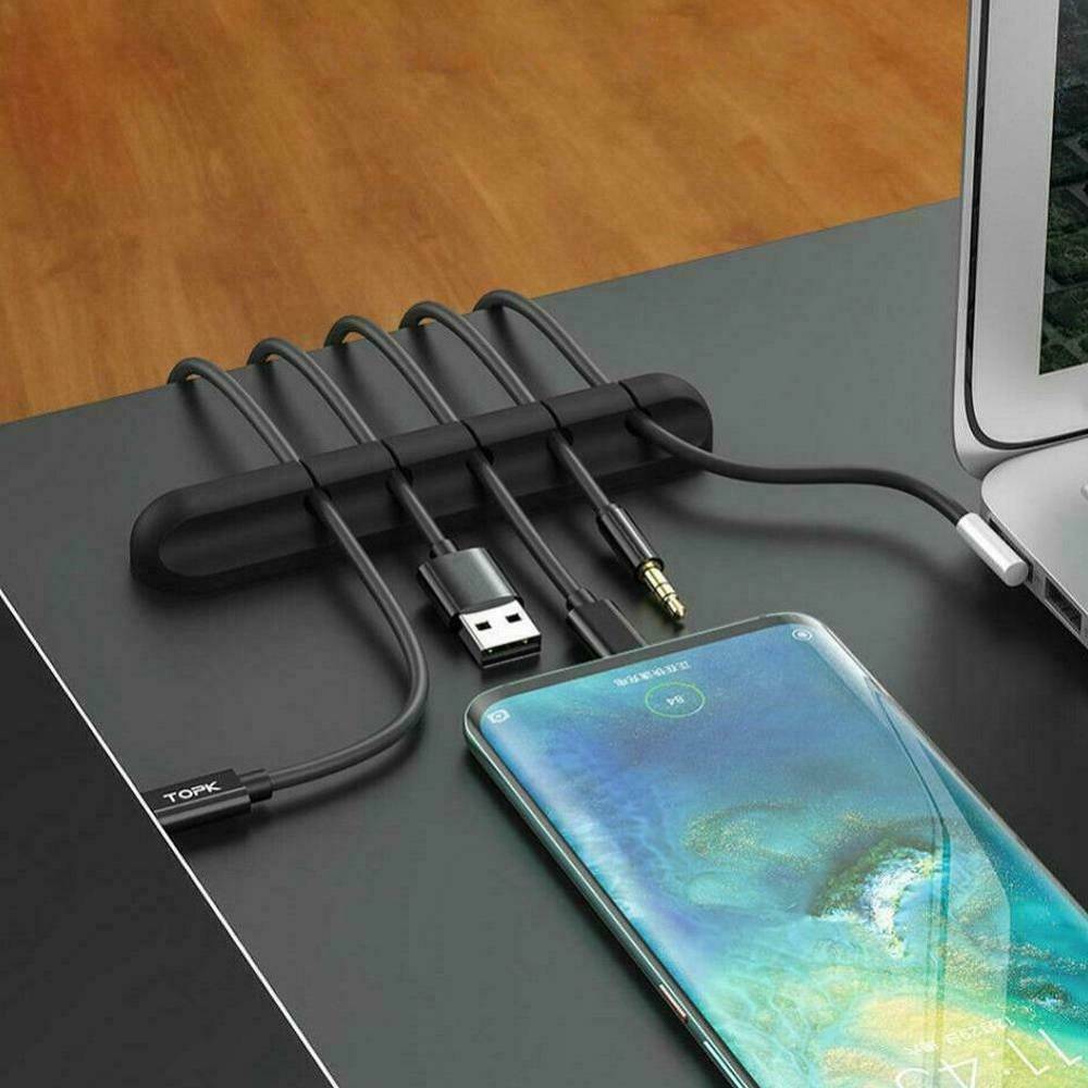 Silicone USB Cable Winder Desktop Management Clip Cable Holder Organizer Home