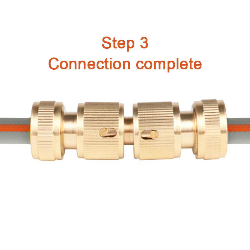 Brass Straight Quick Connector Double Nipple Water Hose Repair Joint 16Mm Joint