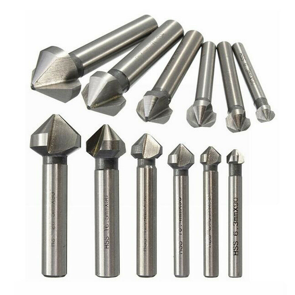 90° HSS COUNTERSINK DRILL BIT 3 FLUTE 6.3MM CHAMFER WOOD DRILLING BIT CUTTER