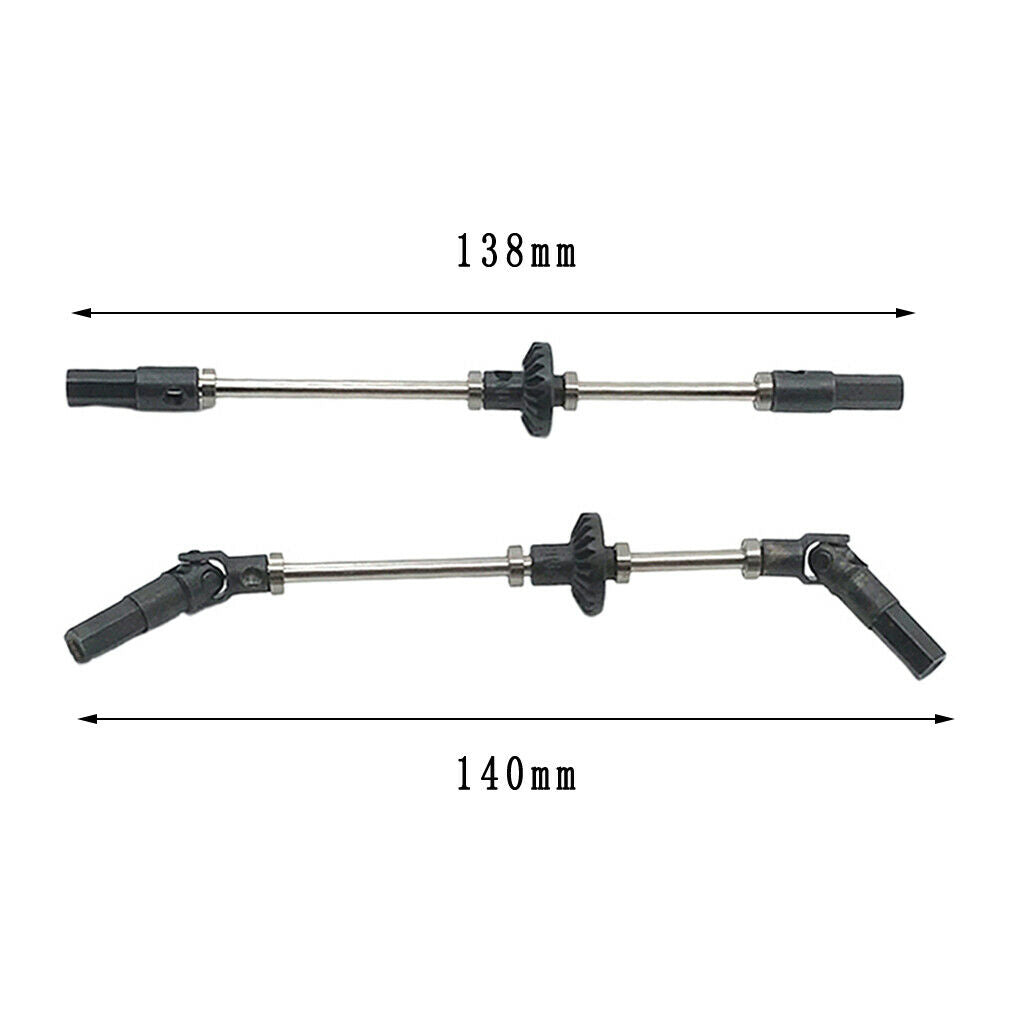 Metal Axle Shaft Steering Hubs Bearing Pinion Gears Set for 1/12 RC Off Road Car
