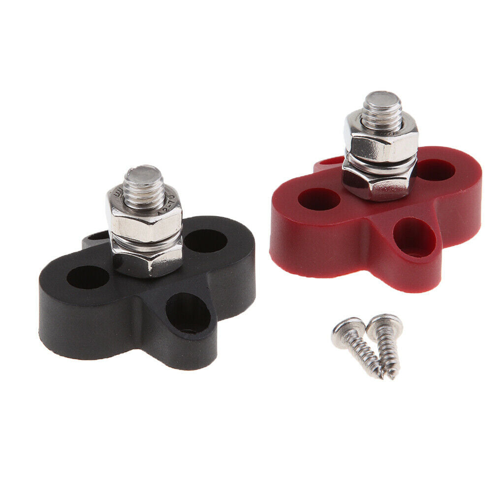 1   Pair   Red  &  Black   Junction   Block   Power   Post   5 / 16