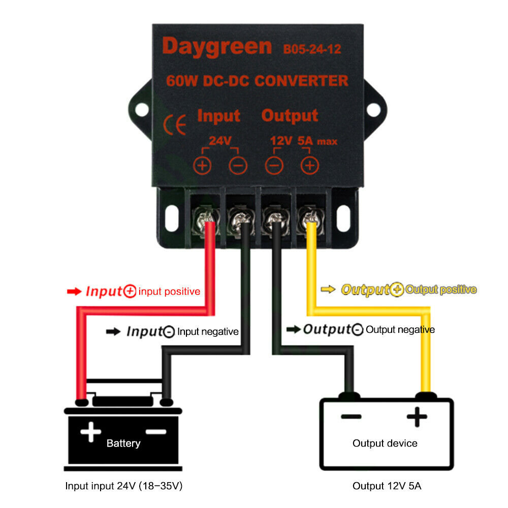 60W Car Modified Power Supply 24V to 12V 5A Car Buck Module LED Power Supply
