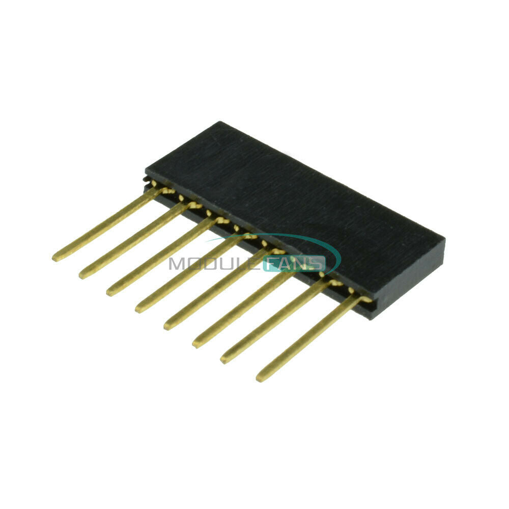 100PCS 2.54mm Pitch Single Row Stackable Shield Female 8-Pin Header for Arduino