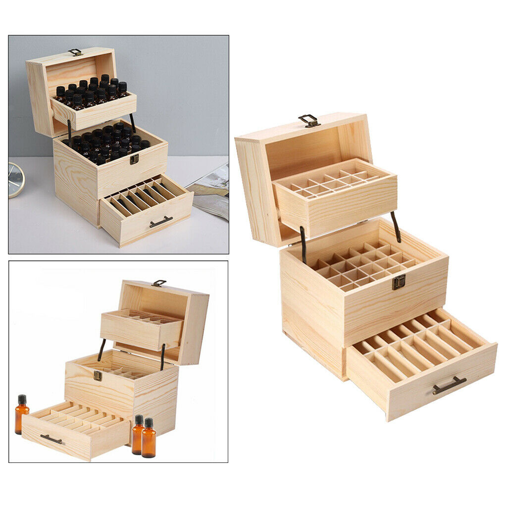 3 Tier Essential Oil Storage Holder Box for 59 Bottles - Holds 10 ml 15ml