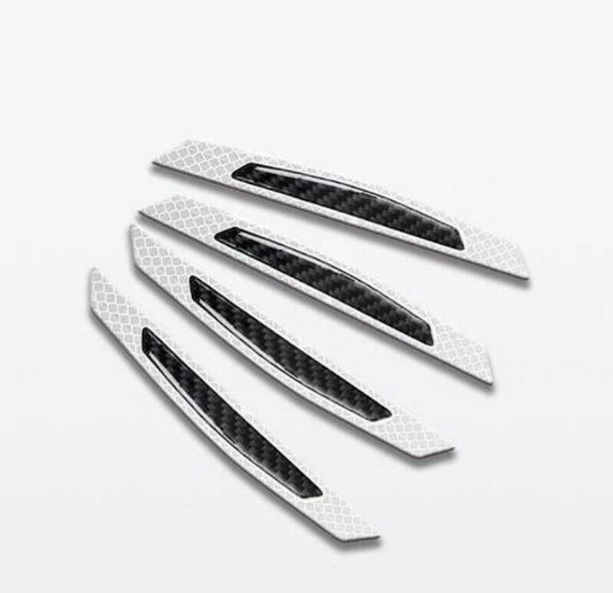4pcs Safety Reflective Tape Warning Car Door Stickers Accessory Carbon Fiber-WH