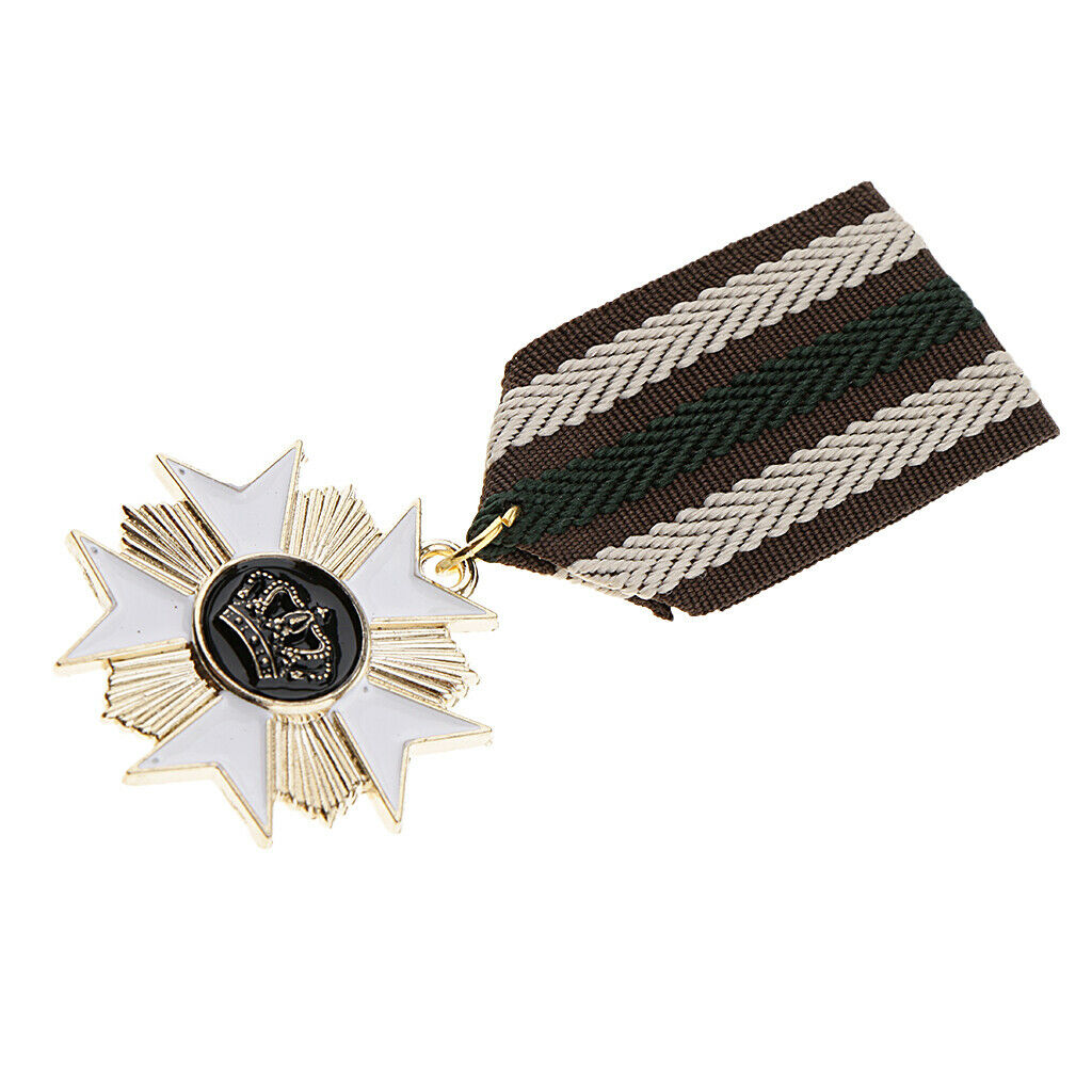 Prettyia 2pcs Geometric Pendant Medal Mens Uniform Badge Brooch Retro Fabrics