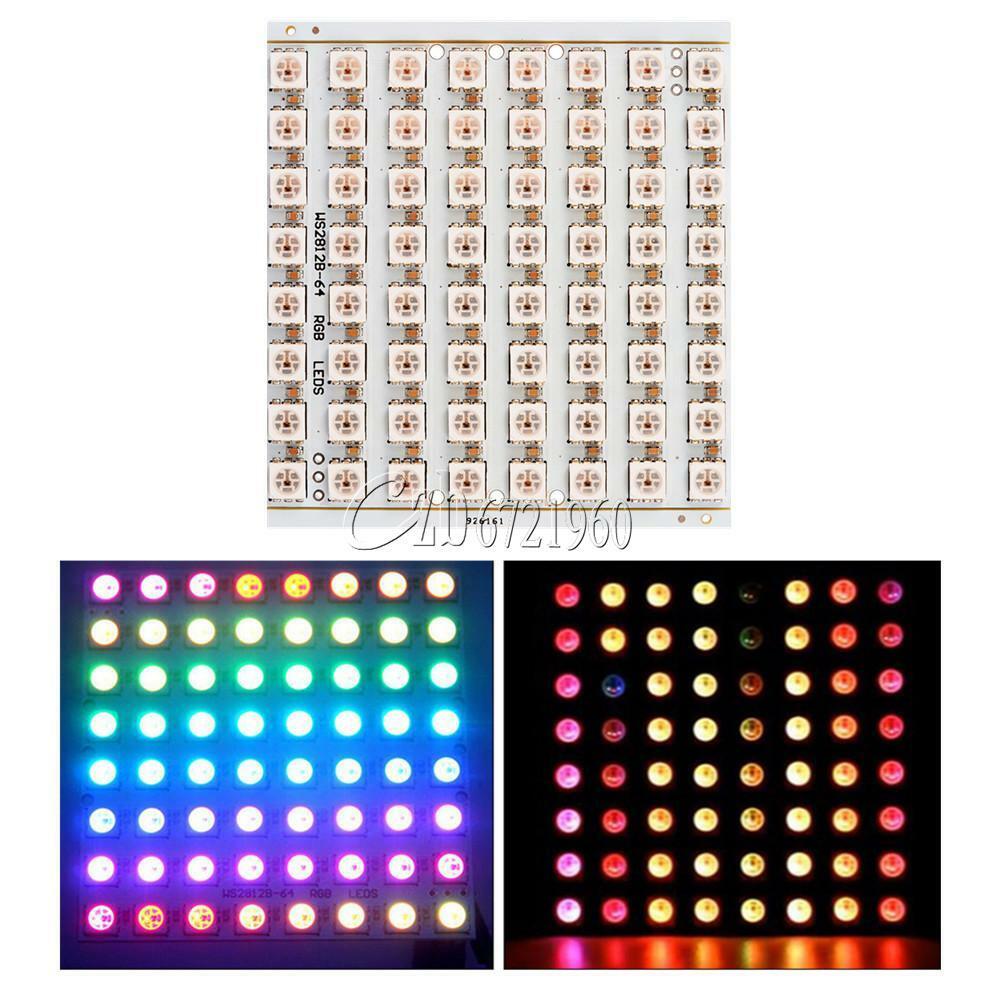 8x8 64-Bit Full Color WS2812B 5050 RGB LED Lamp Panel Light for Arduino OS857