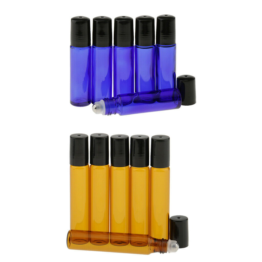 12x GLASS Essential Oils Empty Roller Ball Bottles