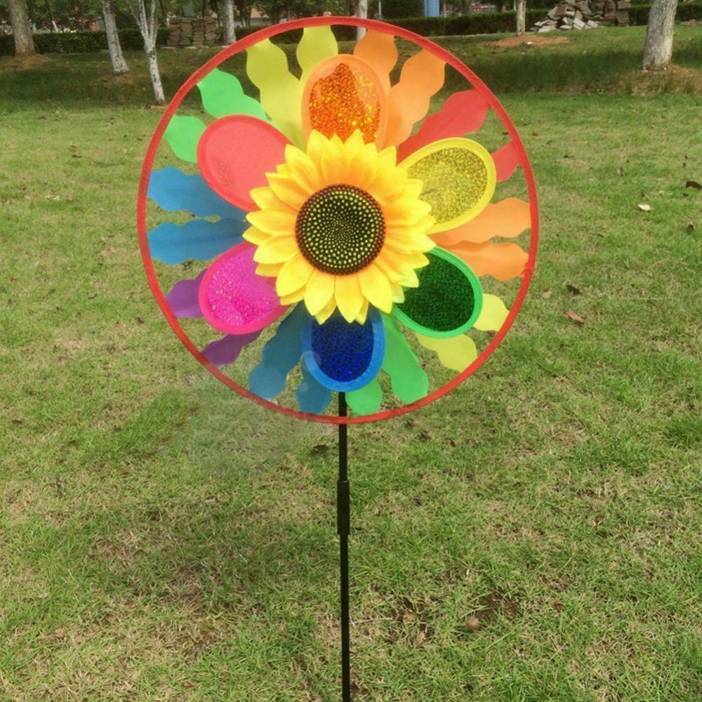 Rainbow Windmill Windsocks Whirligig Wheel Home Yard Decor Gift