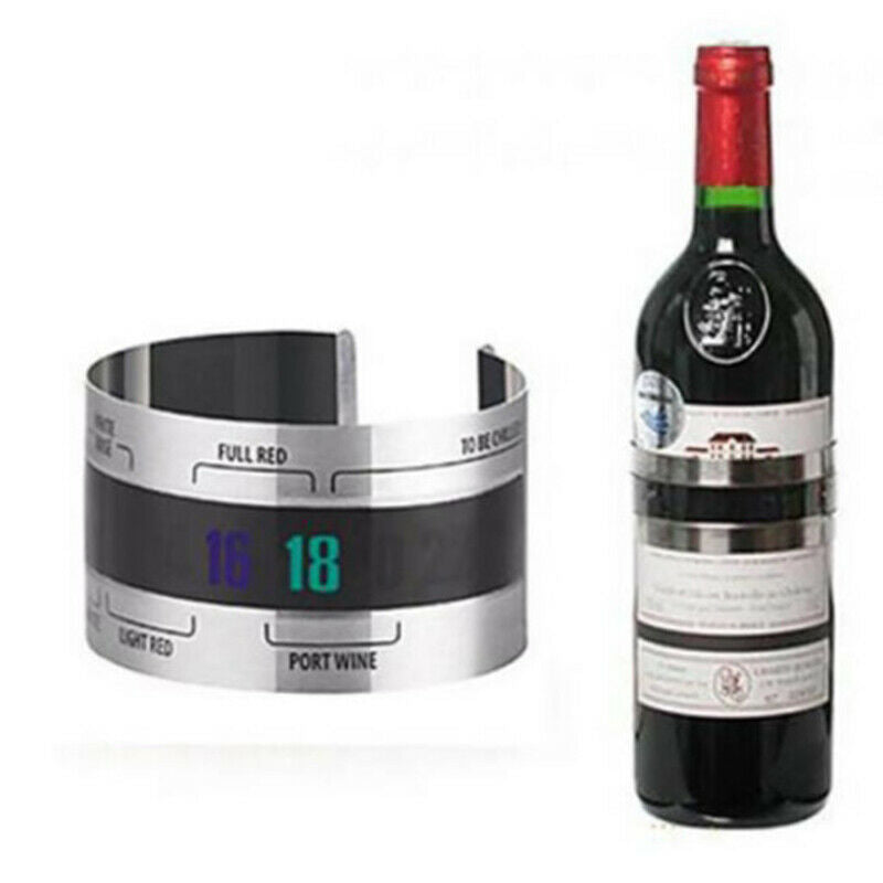 1pc Stainless Steel Bottle Wine Thermometer LCD Display Checker Bracel.l8
