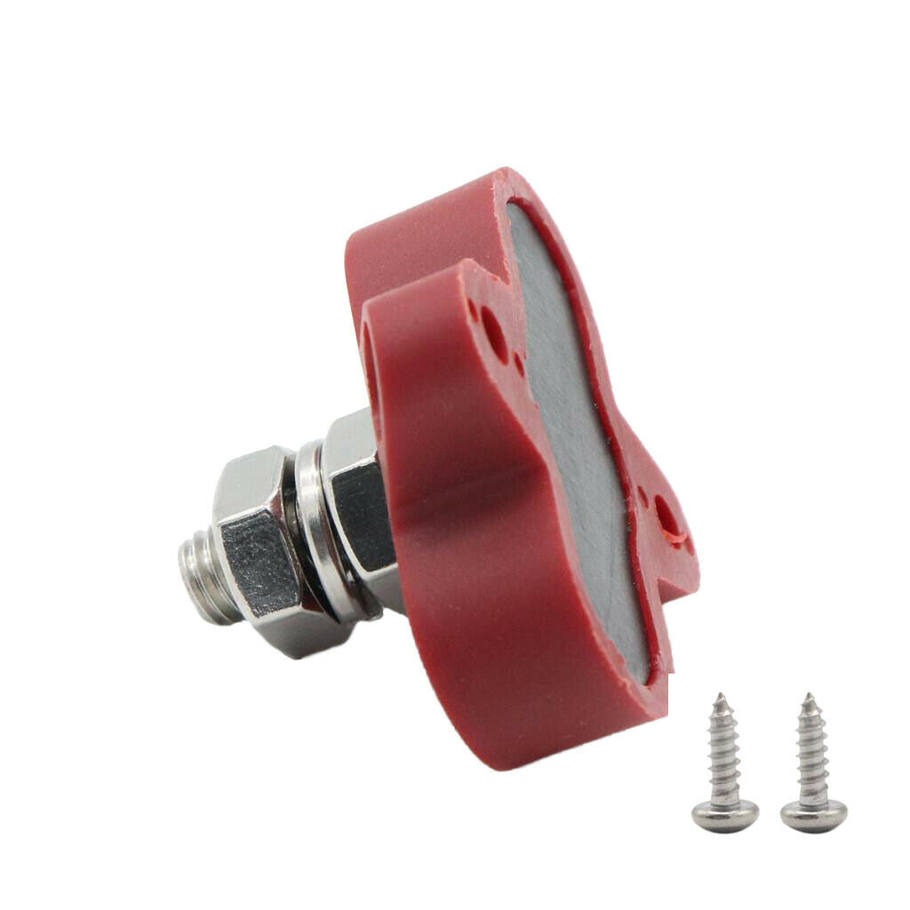 Boat DC48V Heavy Duty Single Terminal Stud M8 Power Distribution Block Red