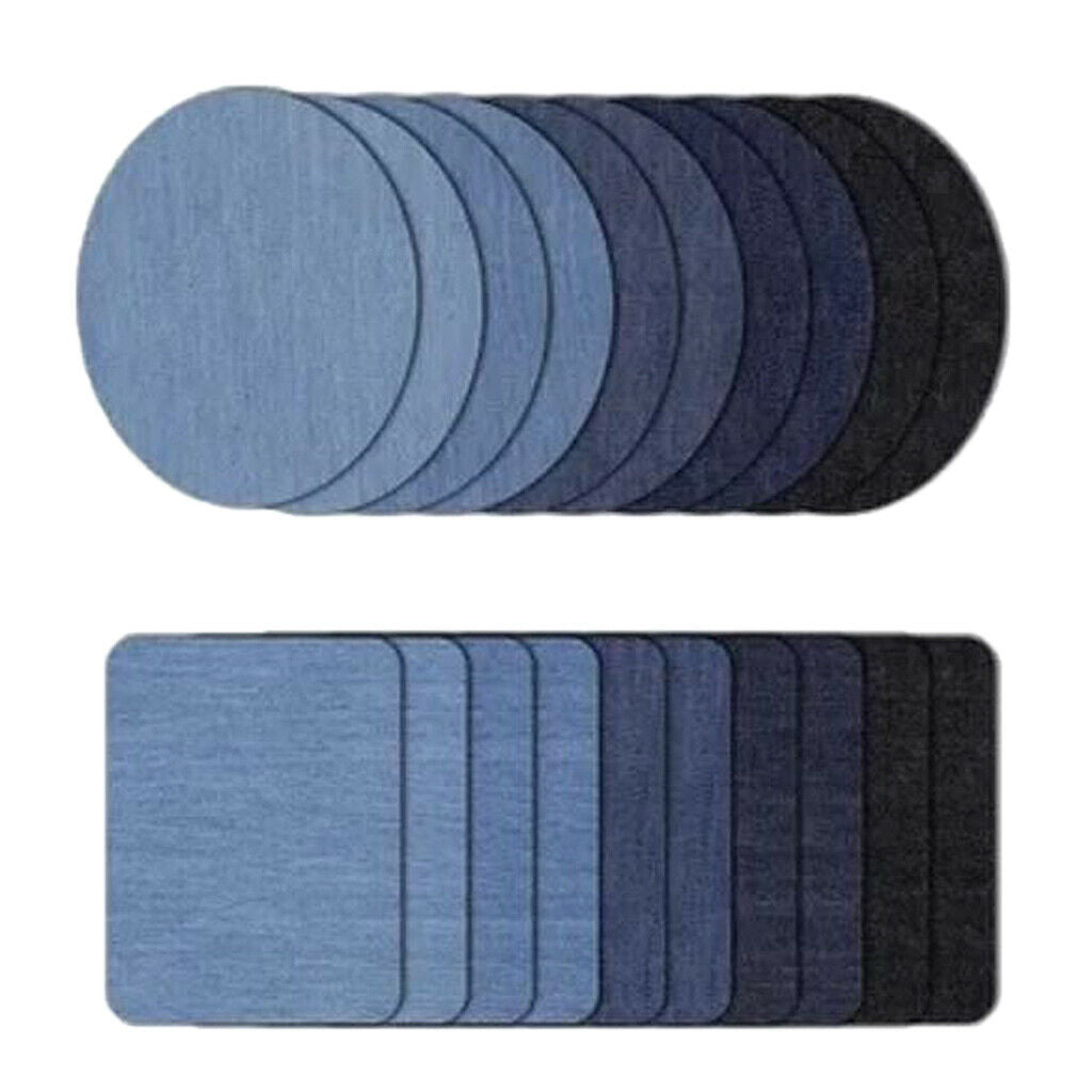 20 Pieces of Denim Cloth Iron on Denim Patches for Jeans Clothing