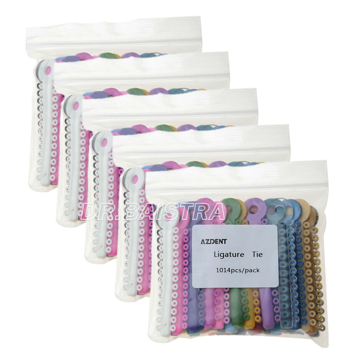 10Packs AZDENT Dental Orthodontic Multi-Colored Ligature Ties 1014PCS/Pack