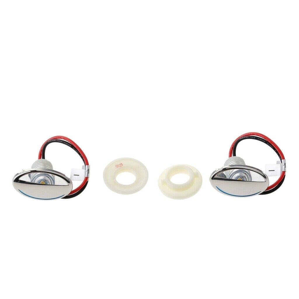 2x 12V Home Boat Yacht RV Amber LED Stainless Steel Recessed Downlight