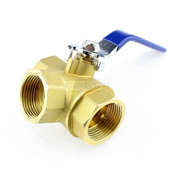 1" Brass 3 Way Ball Valve Full L-Port FemaleThread for Water, Oil, Gas New