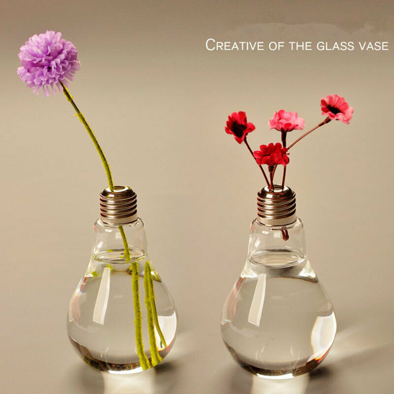 100ml Light Bulb Transparent Glass Vase Fashion Hydroponic Flower Vase Ho.l8