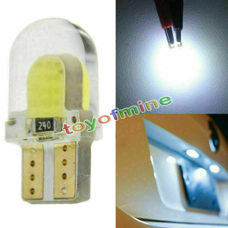2x White T10 194 168 W5W 3W 8 SMD COB Super Bright SILICA LED Light Bulb DC 12V