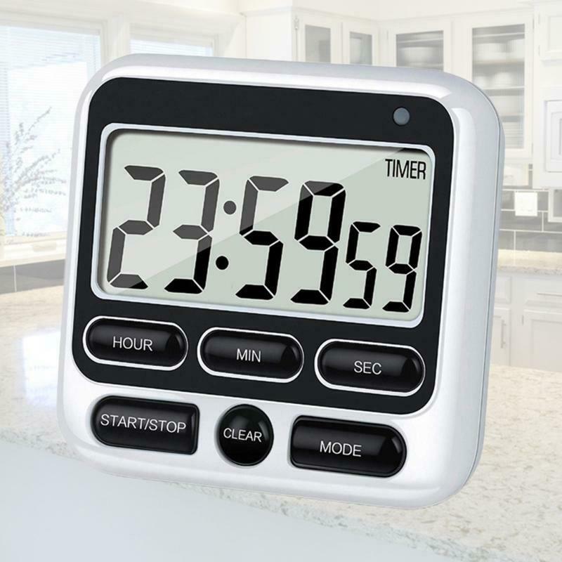 Large Screen Digital Kitchen Timer Countdown Loud Time Management Alarm Clock