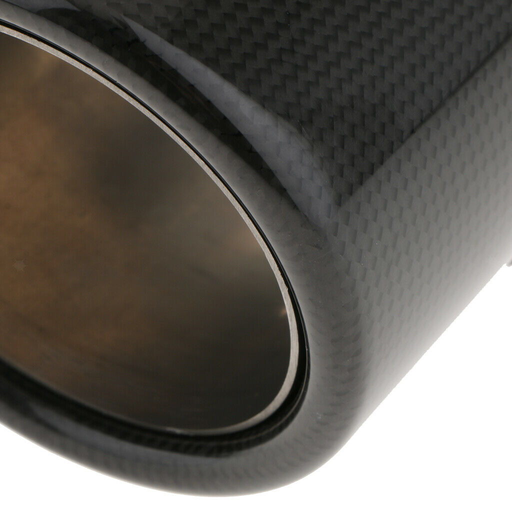 80-101mm Inlet Stainless Steel Exhaust Pipe Tip Tail Muffler Silencer, Black