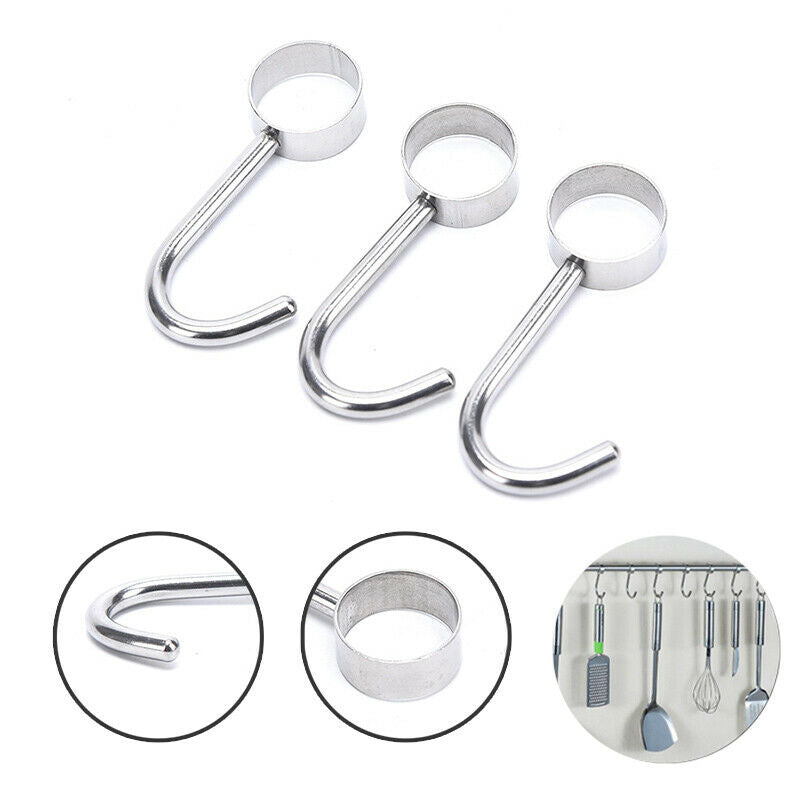 1Pc Kitchen Wall Mounted Coat Hooks Movable Stainless Steel Bathroom Ho.l8