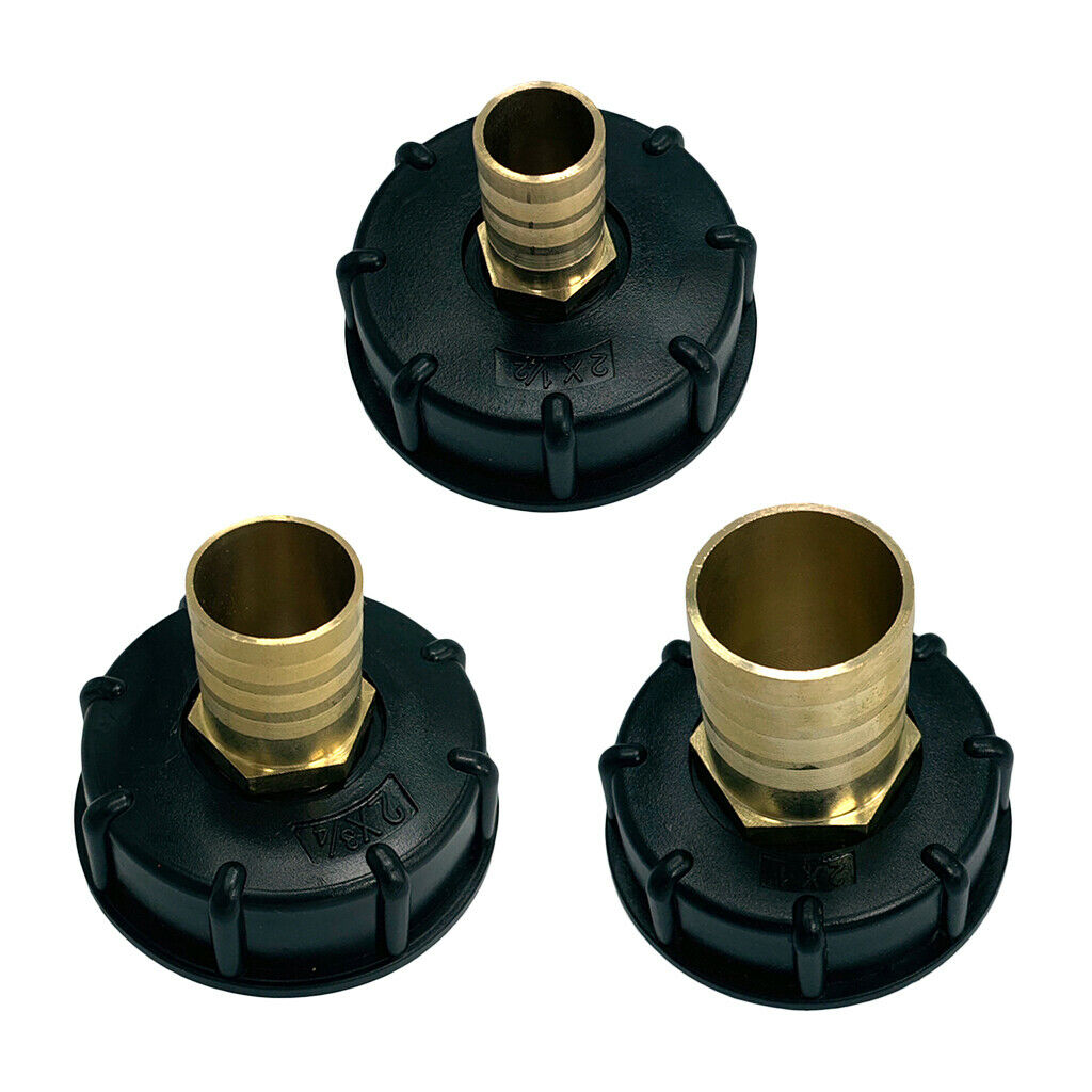 2Pcs IBC 1000L Water Tank Fitting Connector 1/2" 1" Brass Hose Adapter