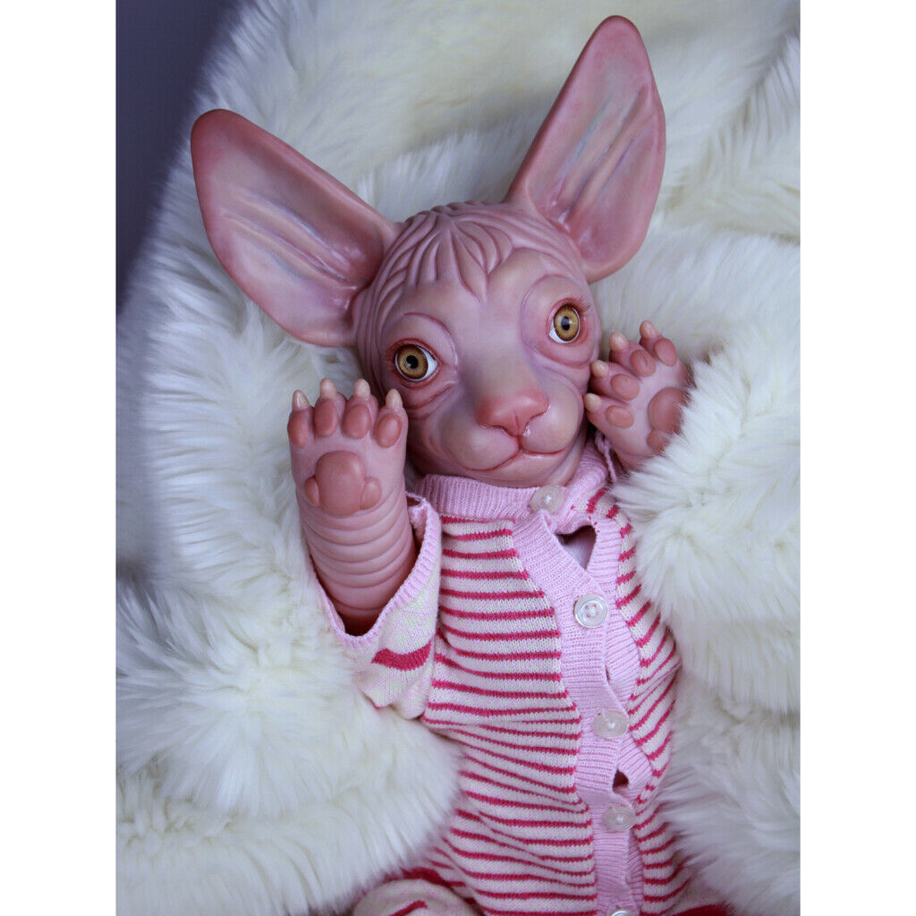 Realistic Cat Mold Soft Full Silicone Canadian Hairless Cat ,Fresh Color, You