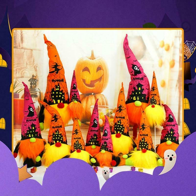 4Pcs Halloween Gnomes Plush Handmade Gnomes Ornaments Halloween Party Home Decor