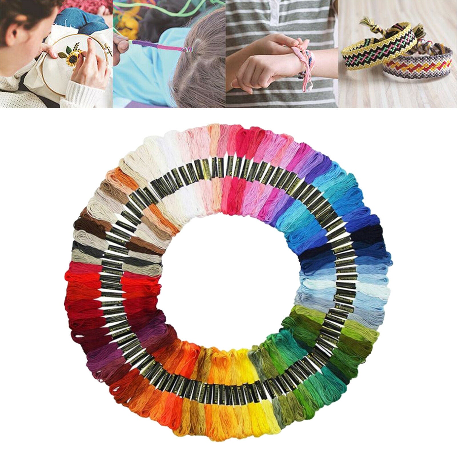 100 skeins Embroidery Thread Stitchwork Floss String Rug Tassels Beginners