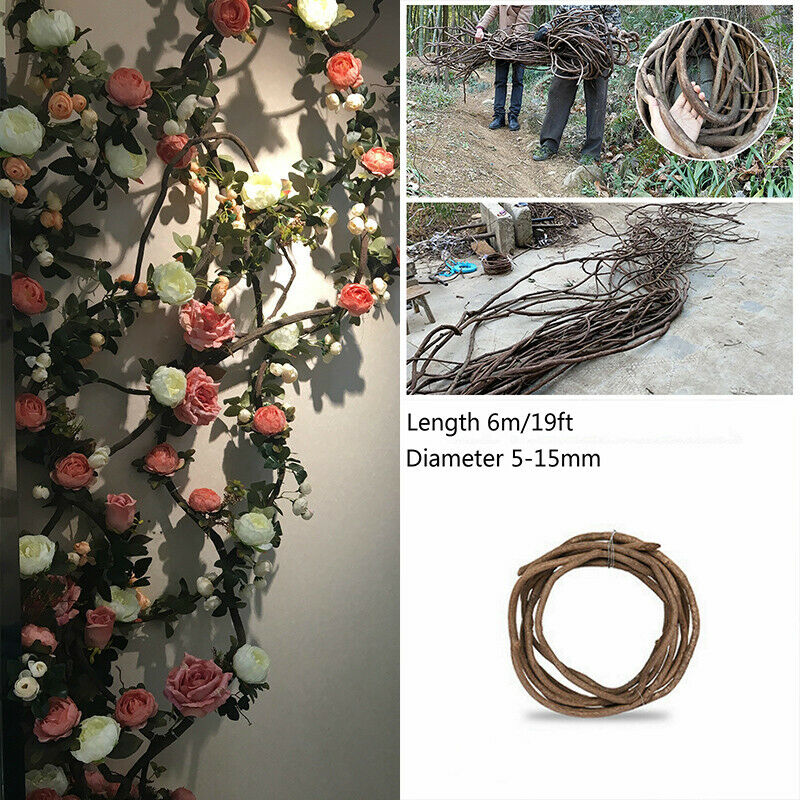 Natural Vine Wreath Dried Rattan 6M Tree Branches Rustic Wedding Wall Decor DIY