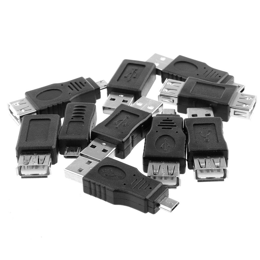 10 Pack USB 2.0 Female to USB Micro Female Adapter Converter for Computer