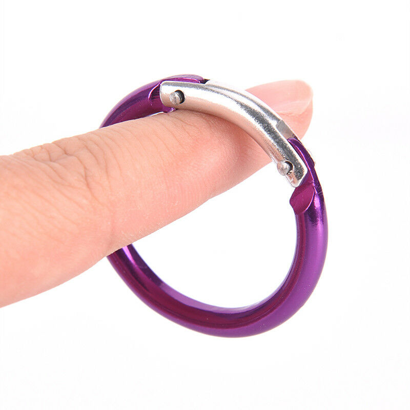 6Pcs Aluminum Alloy Clip Hanging Buckle Circle Round Carabiner Hook Keycha.l8