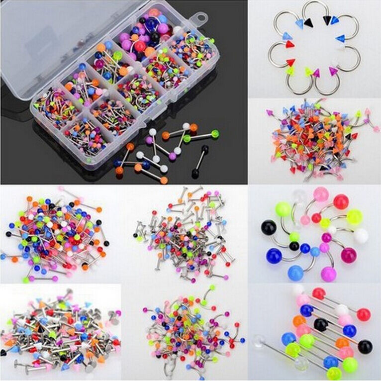 90x  Wholesale Body Jewelry Eyebrow Navel Belly Tongue Nose Piercing Bar BDAU