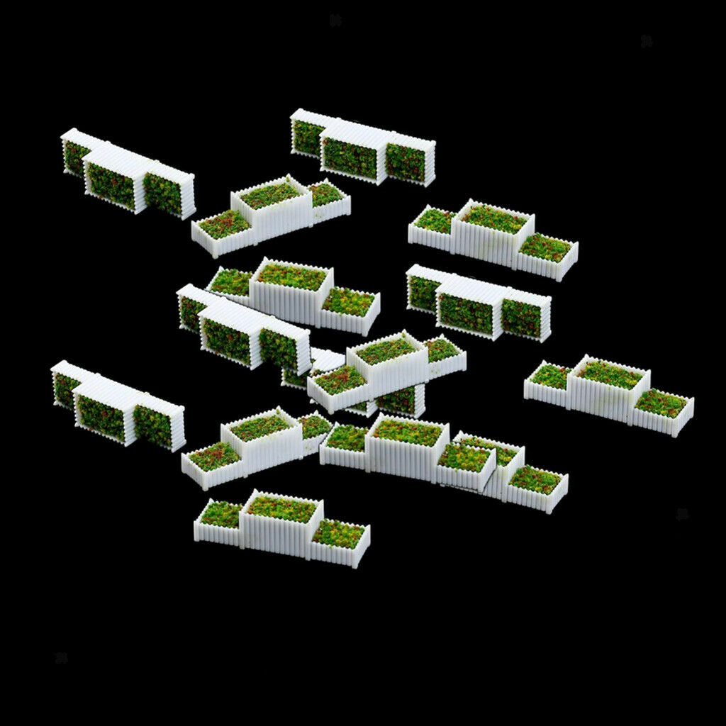 15Pcs Plastic N Gauge 1:150 Flower Beds for Parking Layout Diorama Accs