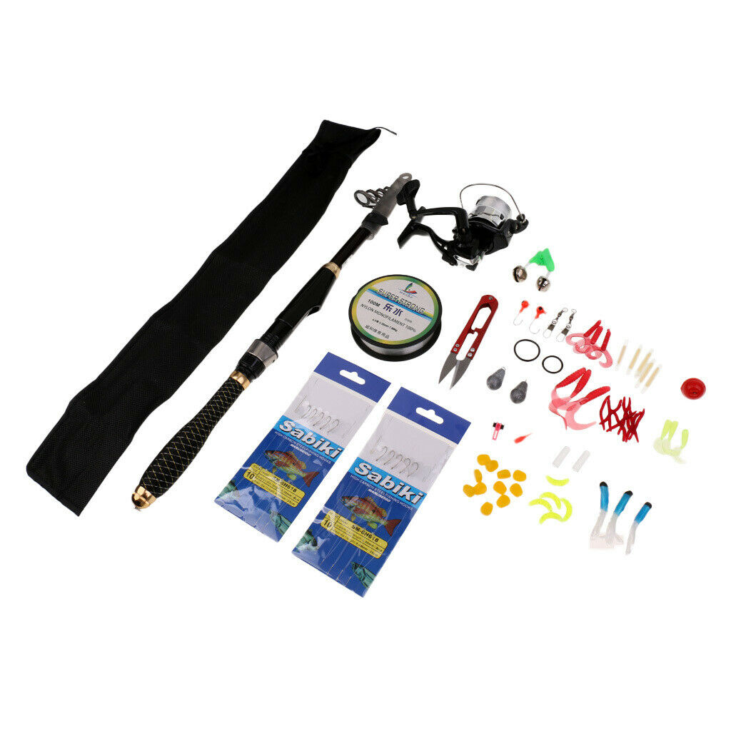 MagiDeal Fishing Full Kit Fishing Rod Kit Tackle Box Fishing Rod and Reel