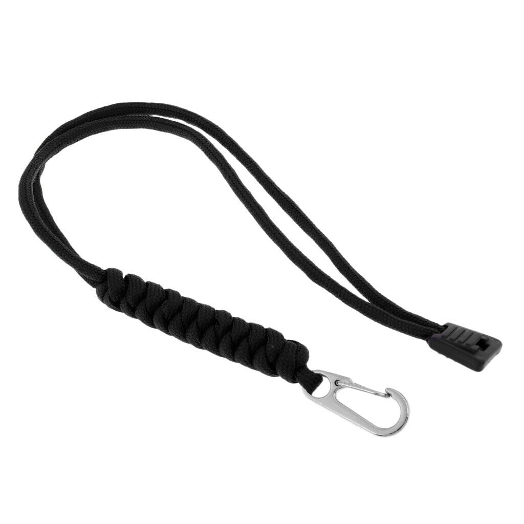 Keychain Hook Belt Metal Carabiner Webbing Buckle Clip + Paracord Lanyard Rope