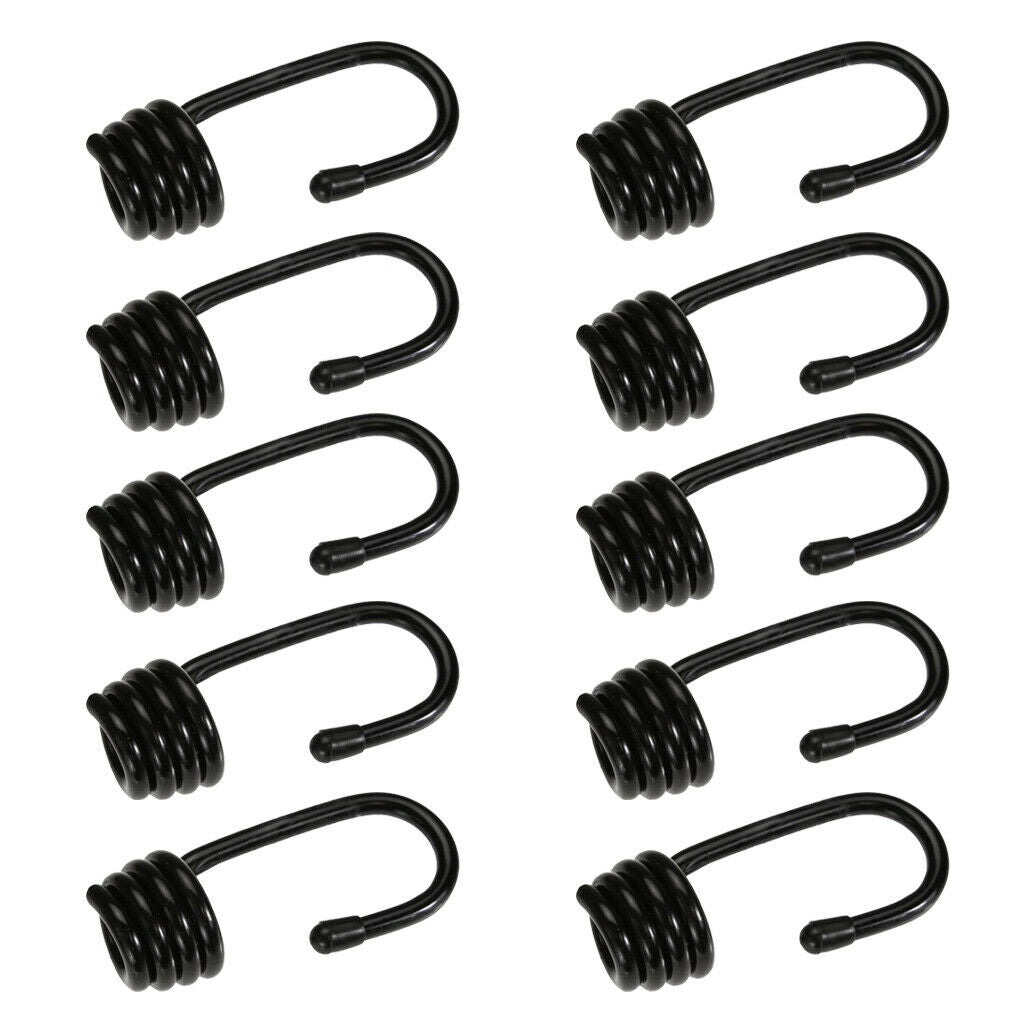 Wire Bungee Cord Hooks - Shock Cord - 10 Pcs Pack - 8mm - Plastic Coated -